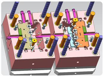 雙色模具后模-出模數(shù)量4個(gè)雙色酒閥模具